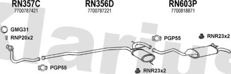 Klarius 720625U - Система випуску ОГ autocars.com.ua