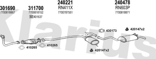 Klarius 720626E - Система випуску ОГ autocars.com.ua