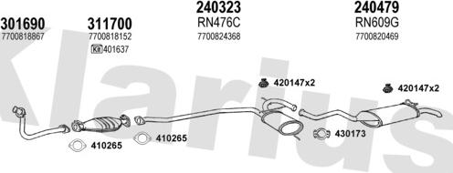 Klarius 720628E - Система випуску ОГ autocars.com.ua