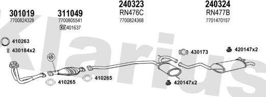 Klarius 720633E - Система випуску ОГ autocars.com.ua