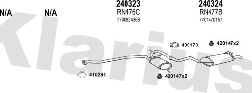 Klarius 720636E - Система випуску ОГ autocars.com.ua