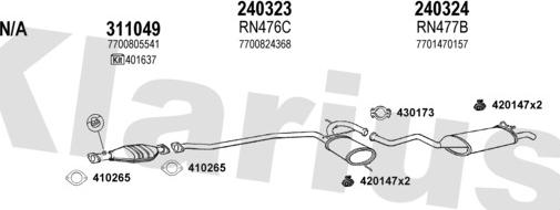 Klarius 720637E - Система випуску ОГ autocars.com.ua