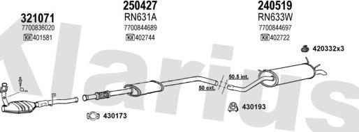 Klarius 720650E - Система випуску ОГ autocars.com.ua