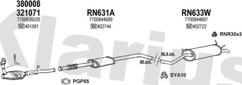 Klarius 720650U - Система випуску ОГ autocars.com.ua