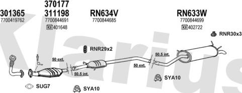 Klarius 720654U - Система випуску ОГ autocars.com.ua