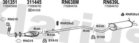 Klarius 720657U - Система випуску ОГ autocars.com.ua