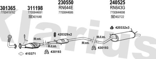 Klarius 720667E - Система випуску ОГ autocars.com.ua