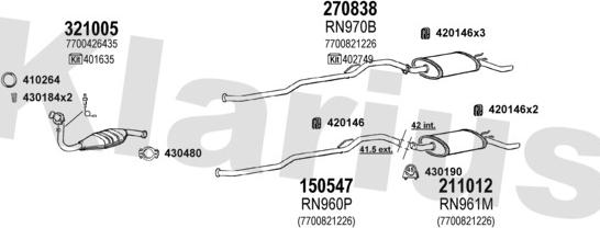 Klarius 720673E - Система випуску ОГ autocars.com.ua