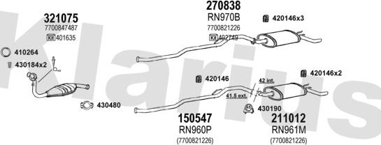 Klarius 720674E - Система випуску ОГ autocars.com.ua