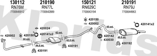 Klarius 720685E - Система випуску ОГ autocars.com.ua