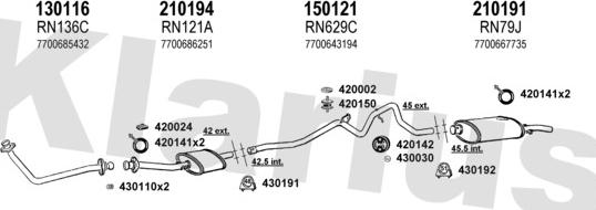 Klarius 720687E - Система випуску ОГ autocars.com.ua