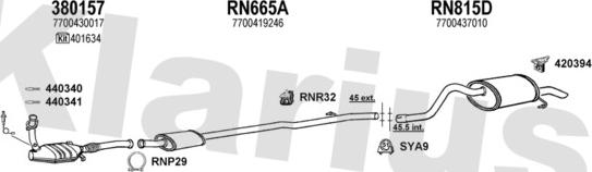 Klarius 720711U - Система випуску ОГ autocars.com.ua