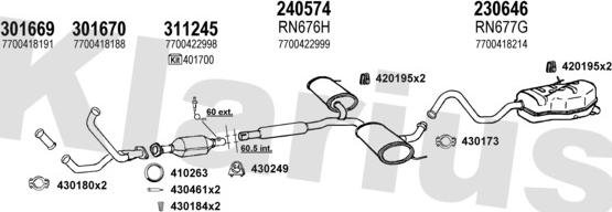 Klarius 720714E - Система випуску ОГ autocars.com.ua