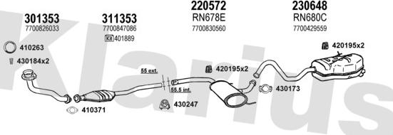 Klarius 720716E - Система випуску ОГ autocars.com.ua