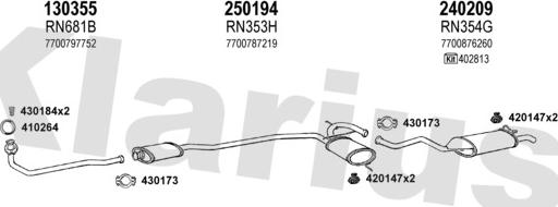 Klarius 720721E - Система випуску ОГ autocars.com.ua