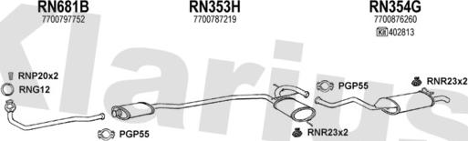 Klarius 720721U - Система випуску ОГ autocars.com.ua