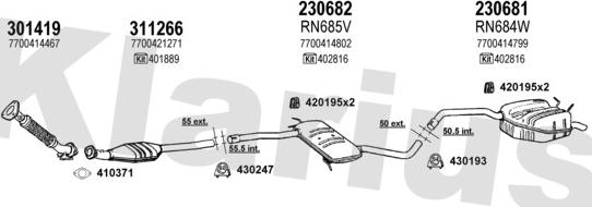 Klarius 720727E - Система випуску ОГ autocars.com.ua