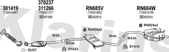 Klarius 720727U - Система випуску ОГ autocars.com.ua