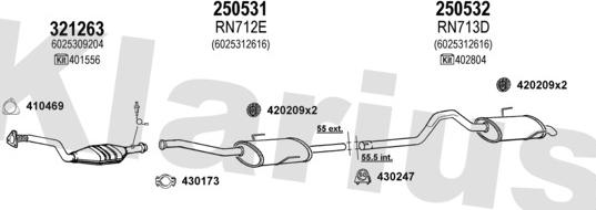 Klarius 720743E - Система випуску ОГ autocars.com.ua