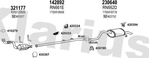 Klarius 720751E - Система випуску ОГ autocars.com.ua