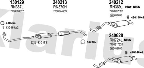 Klarius 720767E - Система випуску ОГ autocars.com.ua