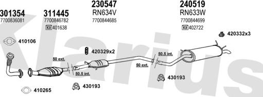 Klarius 720810E - Система випуску ОГ autocars.com.ua