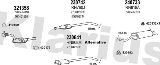 Klarius 720820E - Система випуску ОГ autocars.com.ua