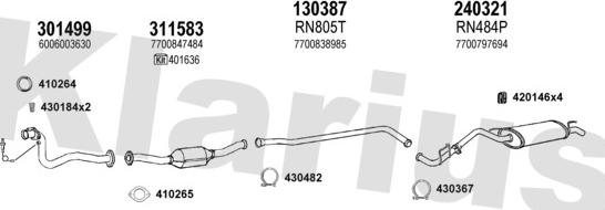 Klarius 720834E - Система випуску ОГ autocars.com.ua