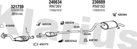 Klarius 720841E - Система випуску ОГ autocars.com.ua