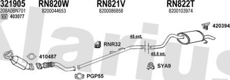 Klarius 720845U - Система випуску ОГ autocars.com.ua