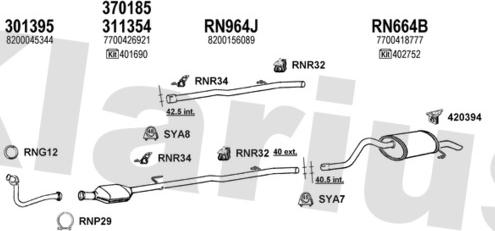 Klarius 720854U - Система випуску ОГ autocars.com.ua
