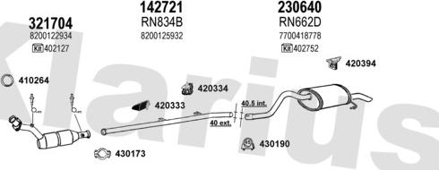 Klarius 720855E - Система випуску ОГ autocars.com.ua