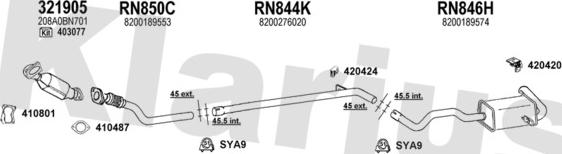 Klarius 720877U - Система випуску ОГ autocars.com.ua