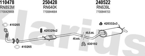 Klarius 720886E - Система випуску ОГ autocars.com.ua