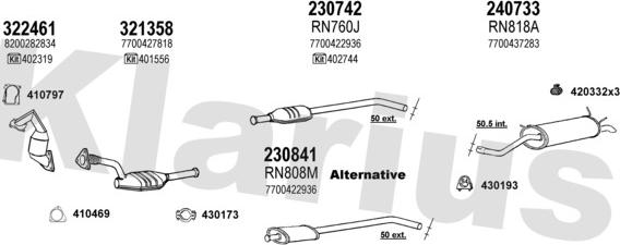 Klarius 720889E - Система випуску ОГ autocars.com.ua