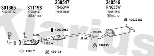 Klarius 720891E - Система випуску ОГ autocars.com.ua