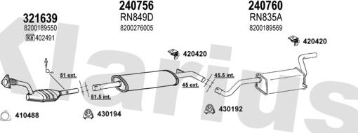 Klarius 720895E - Система випуску ОГ autocars.com.ua