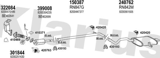 Klarius 720913E - Система випуску ОГ autocars.com.ua