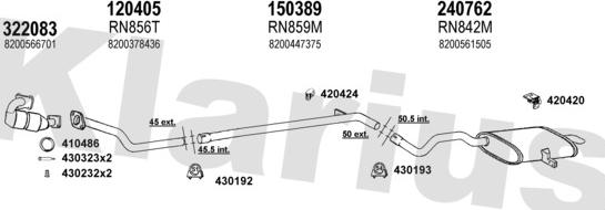 Klarius 720917E - Система випуску ОГ autocars.com.ua