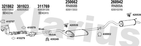 Klarius 720923E - Система випуску ОГ autocars.com.ua