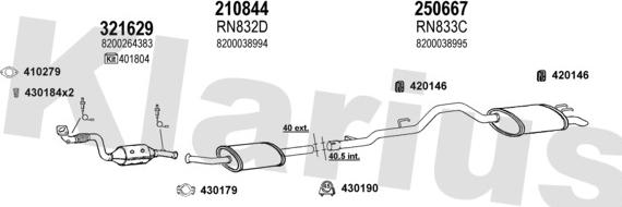 Klarius 720930E - Система випуску ОГ autocars.com.ua