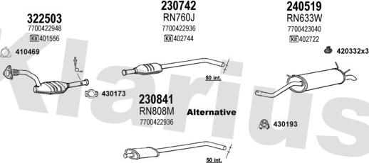 Klarius 720939E - Система випуску ОГ autocars.com.ua