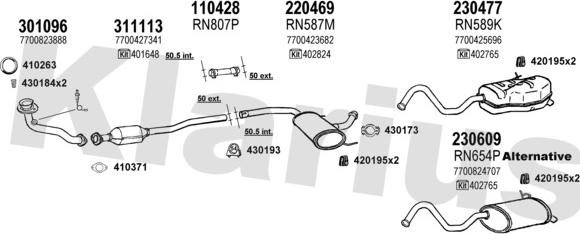 Klarius 720946E - Система випуску ОГ autocars.com.ua