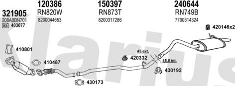Klarius 720954E - Система випуску ОГ autocars.com.ua
