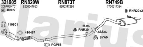 Klarius 720954U - Система випуску ОГ autocars.com.ua