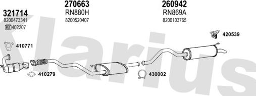 Klarius 720965E - Система випуску ОГ autocars.com.ua