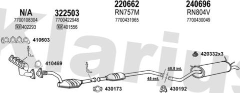 Klarius 720973E - Система випуску ОГ autocars.com.ua
