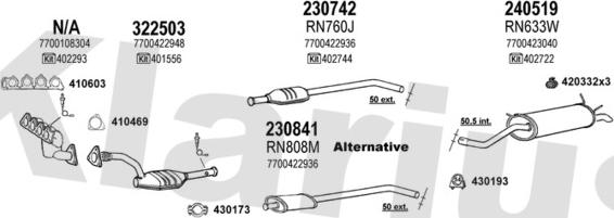 Klarius 720978E - Система випуску ОГ autocars.com.ua