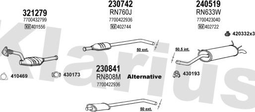 Klarius 720981E - Система випуску ОГ autocars.com.ua