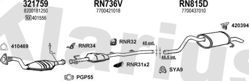 Klarius 720986U - Система випуску ОГ autocars.com.ua
